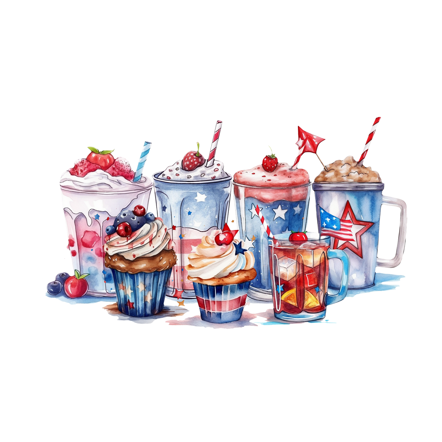 4th of July Cups Heat Transfer